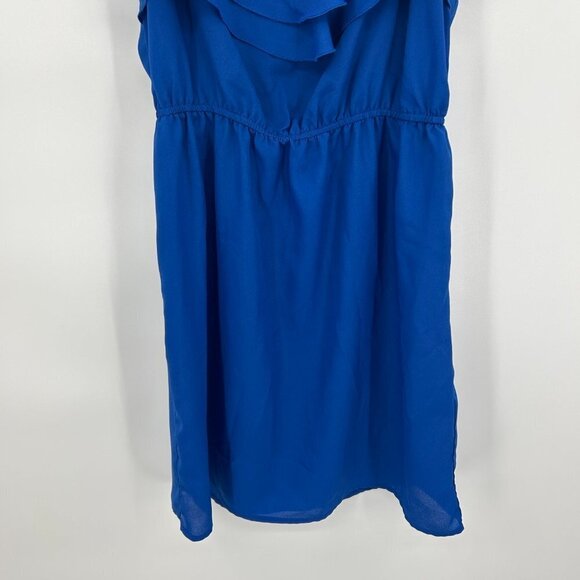 FOREVER 21 Royal Blue Super Lightweight Ruffle Neck Spaghetti Strap Dress Small - Picture 4 of 7